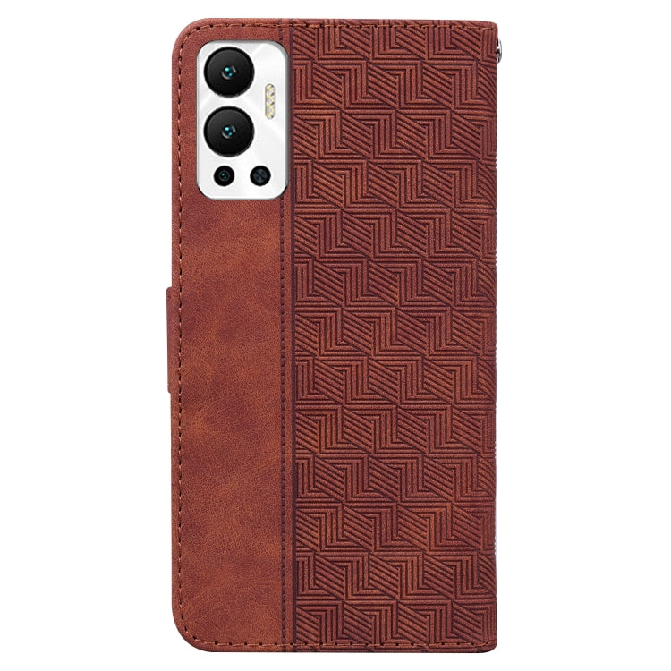 For Infinix Hot 12 Geometric Embossed Leather Phone Case