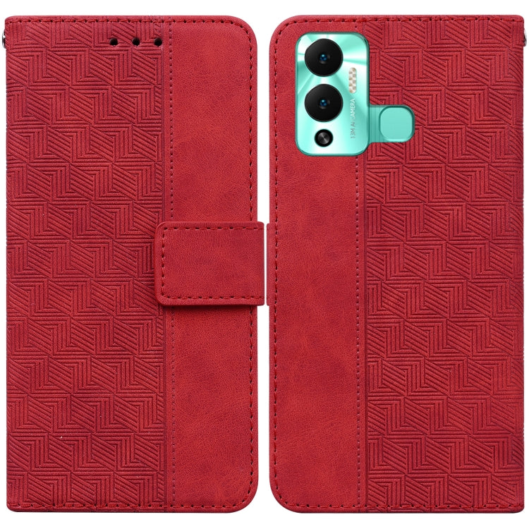 For Infinix Hot 12 Play Geometric Embossed Leather Phone Case