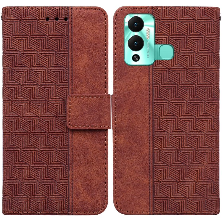 For Infinix Hot 12 Play Geometric Embossed Leather Phone Case