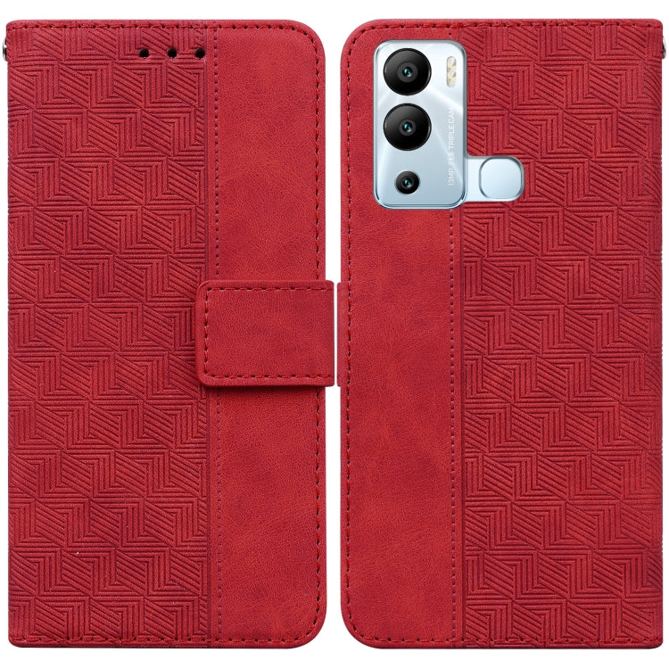 For Infinix Hot 12i Geometric Embossed Leather Phone Case