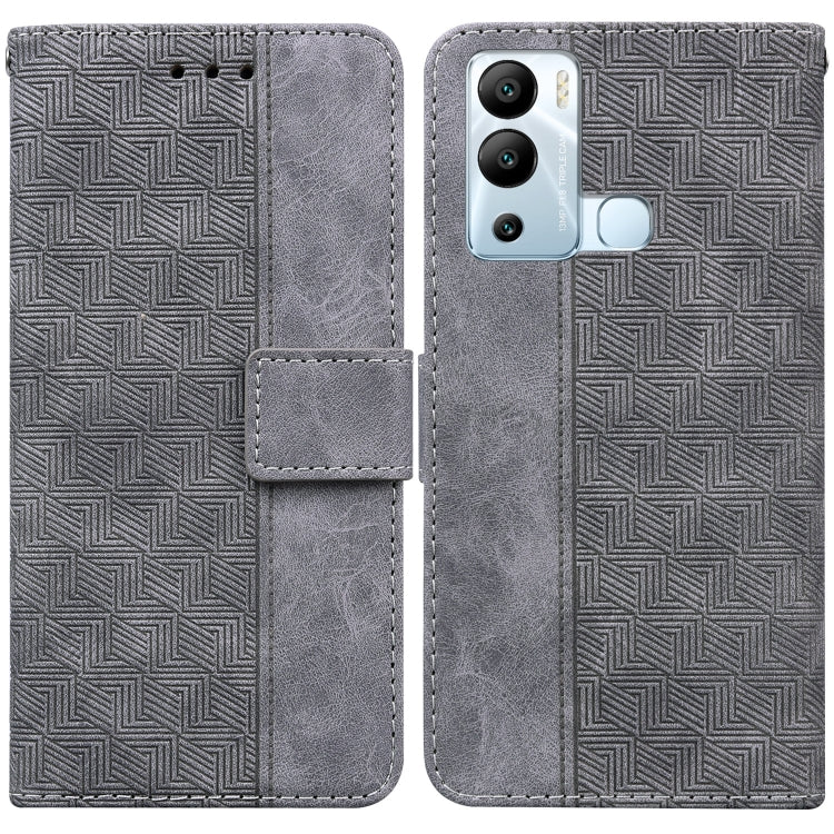 For Infinix Hot 12i Geometric Embossed Leather Phone Case