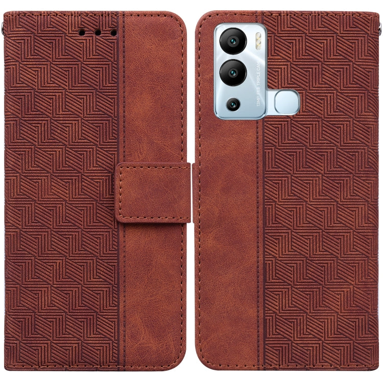 For Infinix Hot 12i Geometric Embossed Leather Phone Case