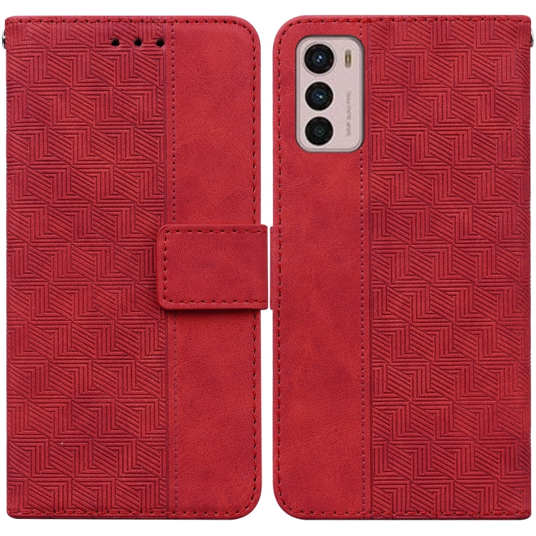For Motorola Moto G42 Geometric Embossed Leather Phone Case