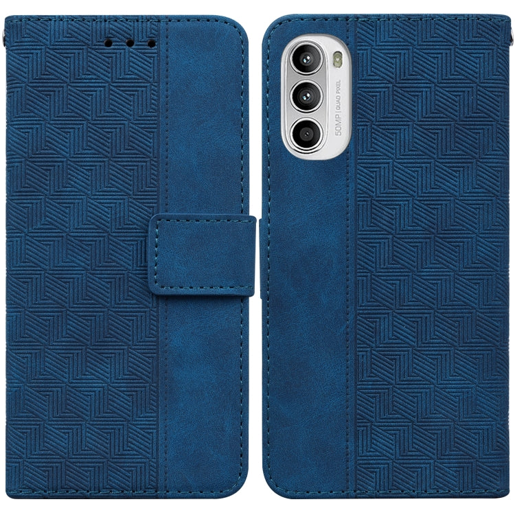 For Motorola Moto G52J Japan Version Geometric Embossed Leather Phone Case