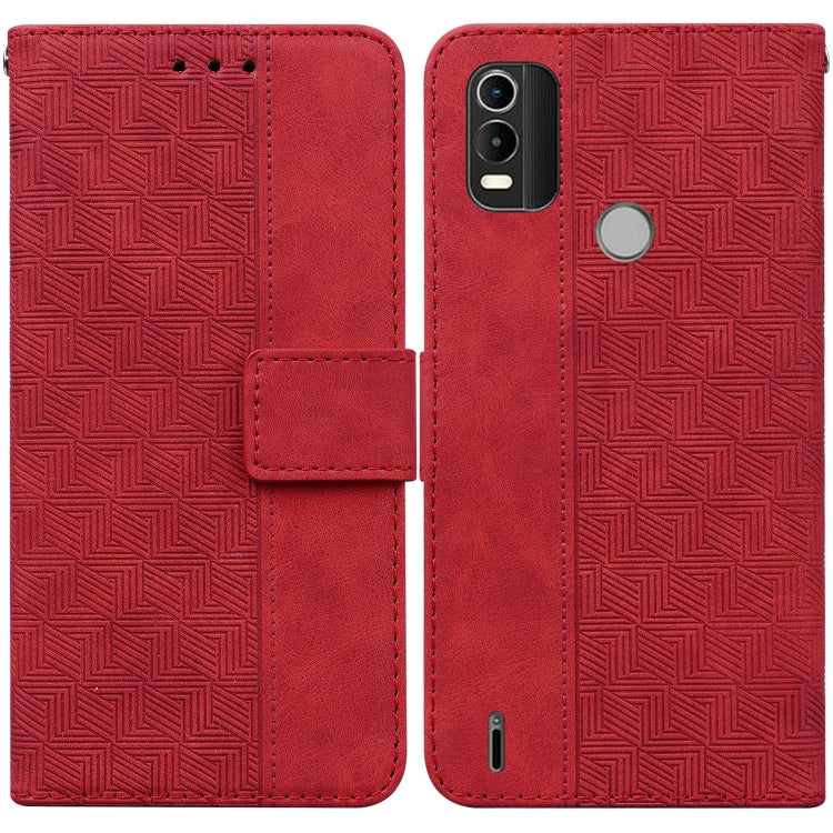 For Nokia C21 Plus Geometric Embossed Leather Phone Case
