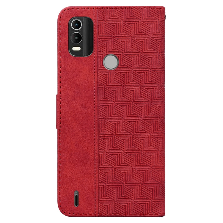 For Nokia C21 Plus Geometric Embossed Leather Phone Case