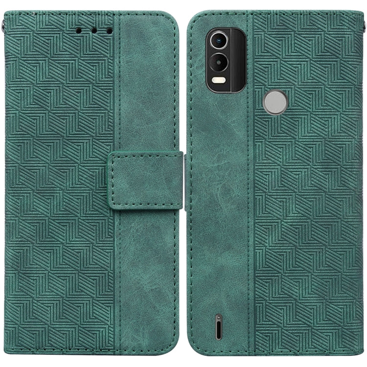 For Nokia C21 Plus Geometric Embossed Leather Phone Case