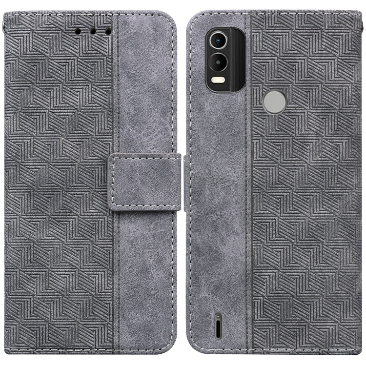 For Nokia C21 Plus Geometric Embossed Leather Phone Case