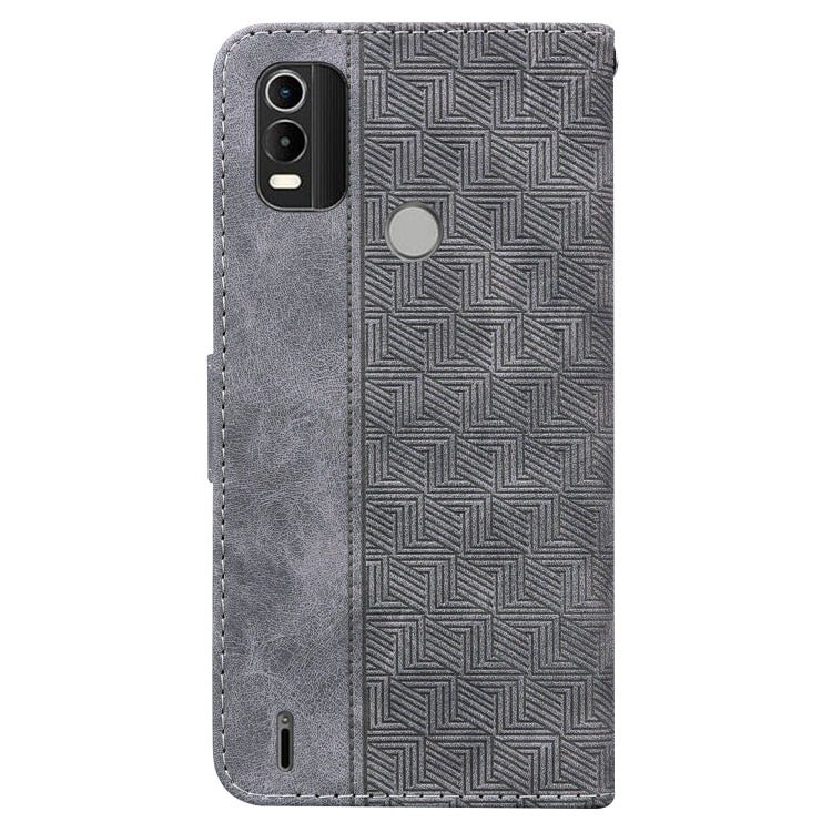 For Nokia C21 Plus Geometric Embossed Leather Phone Case