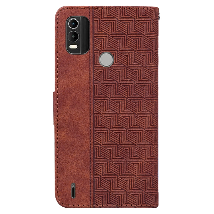 For Nokia C21 Plus Geometric Embossed Leather Phone Case