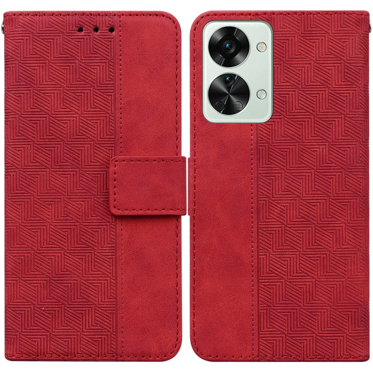 For OnePlus Nord 2T Geometric Embossed Leather Phone Case