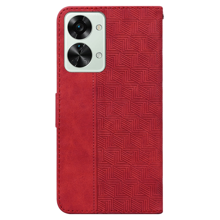 For OnePlus Nord 2T Geometric Embossed Leather Phone Case