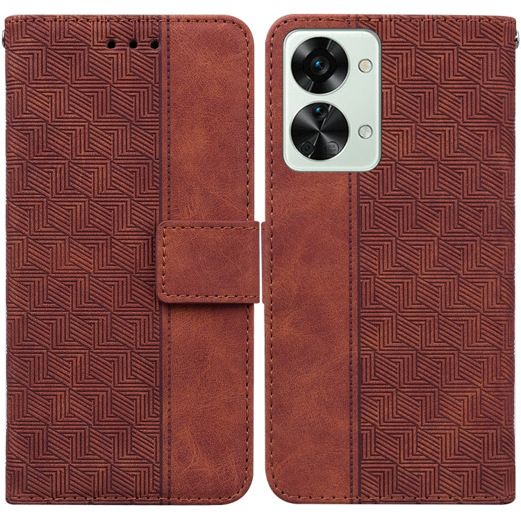 For OnePlus Nord 2T Geometric Embossed Leather Phone Case