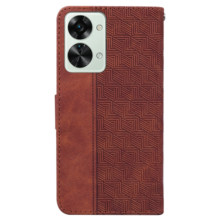 For OnePlus Nord 2T Geometric Embossed Leather Phone Case