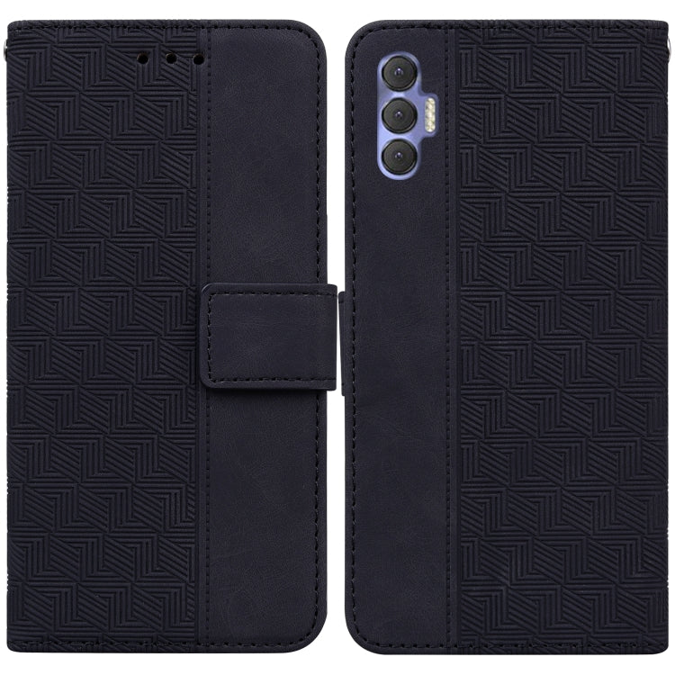 For Tecno Spark 8 Pro Geometric Embossed Leather Phone Case