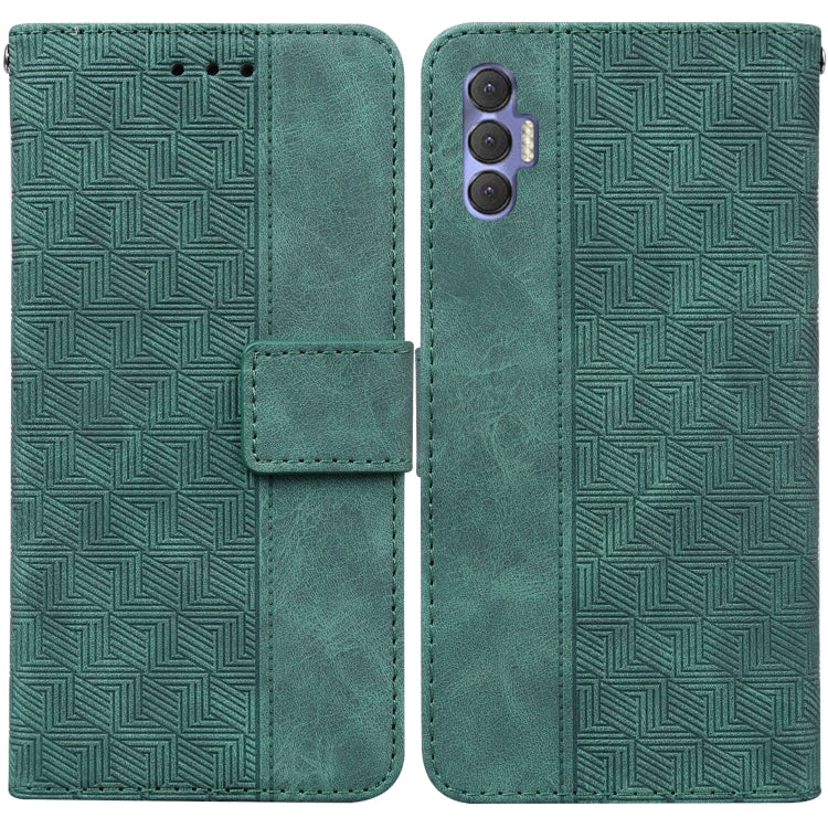 For Tecno Spark 8 Pro Geometric Embossed Leather Phone Case