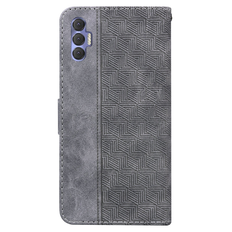 For Tecno Spark 8 Pro Geometric Embossed Leather Phone Case