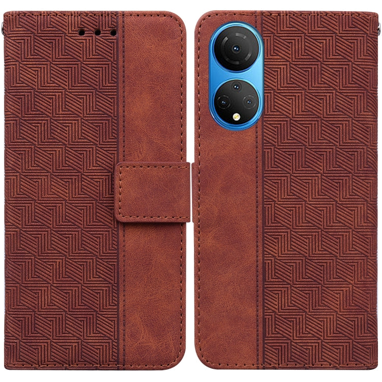 For Honor X7 Geometric Embossed Leather Phone Case
