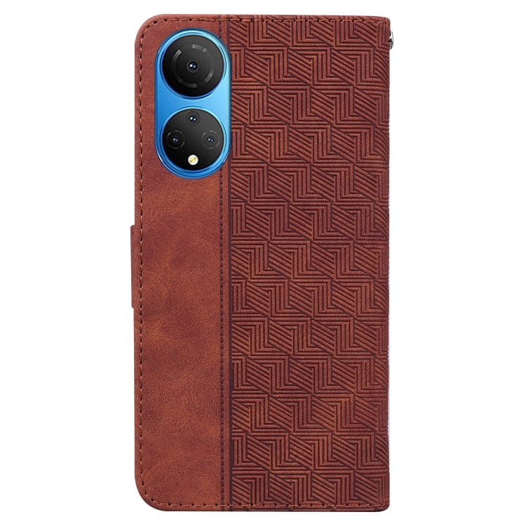 For Honor X7 Geometric Embossed Leather Phone Case