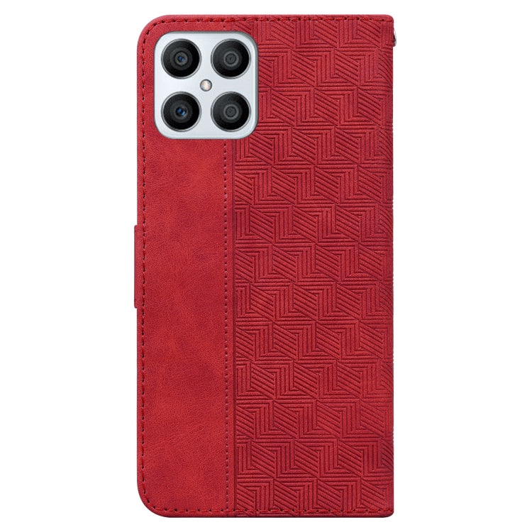 For Honor X8 Geometric Embossed Leather Phone Case