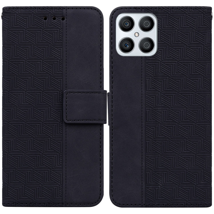 For Honor X8 Geometric Embossed Leather Phone Case
