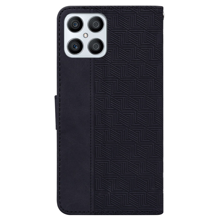 For Honor X8 Geometric Embossed Leather Phone Case