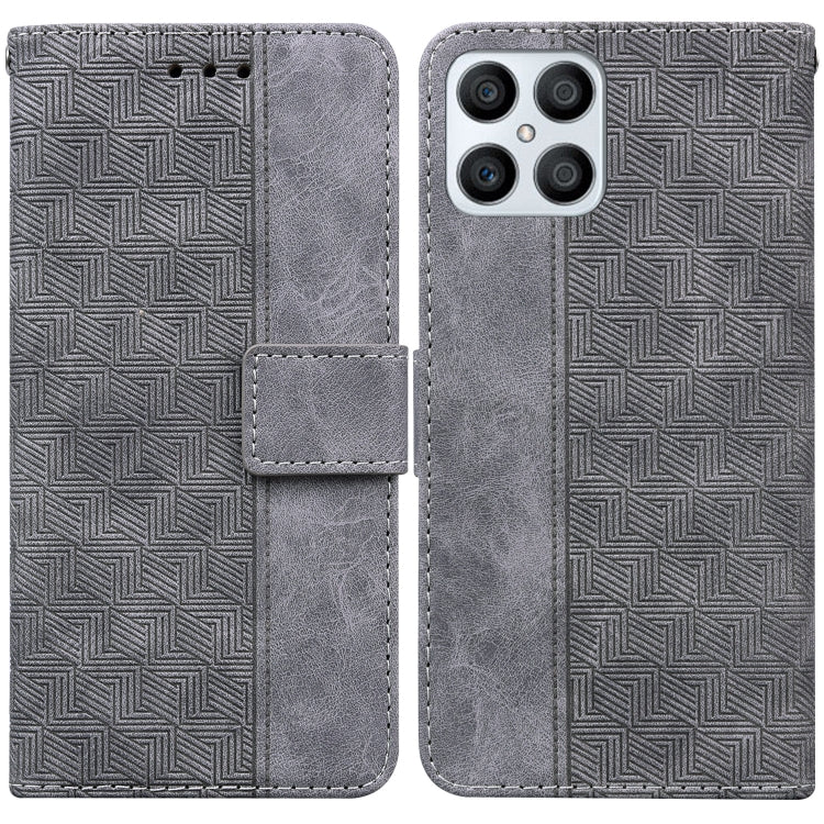 For Honor X8 Geometric Embossed Leather Phone Case