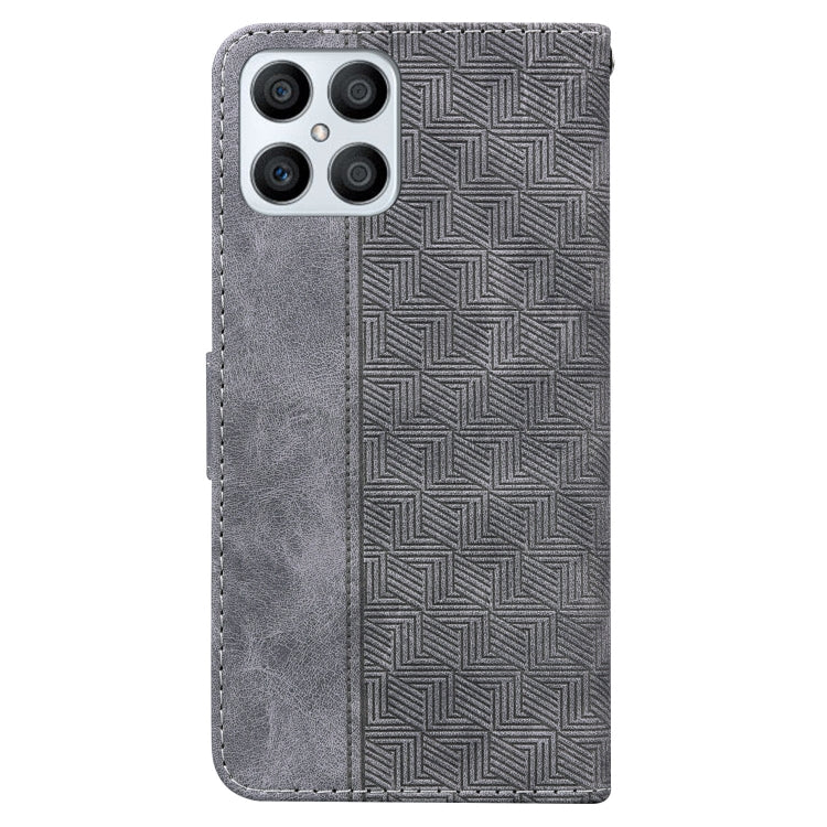 For Honor X8 Geometric Embossed Leather Phone Case