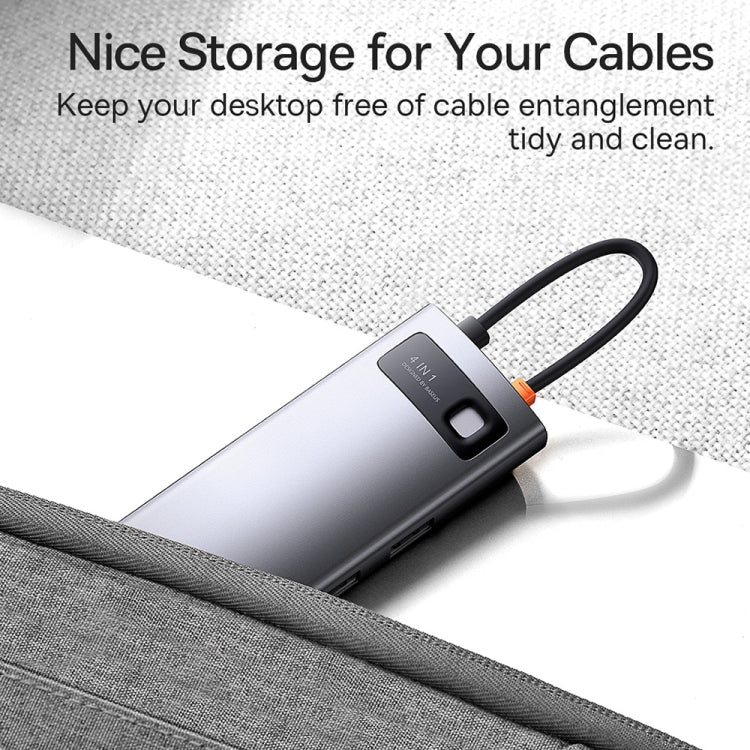 Baseus Metal Gleam Series 4 in 1 Multifunctional USB-C / Type-C HUB Docking Station, Type-C to USB 3.0 x 4