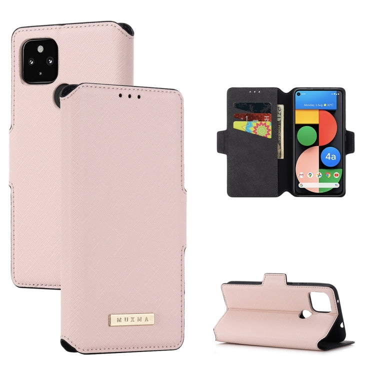 For Google Pixel 5 XL MUXMA MX115 Cross Texture Oil Edge Flip Leather Phone Case