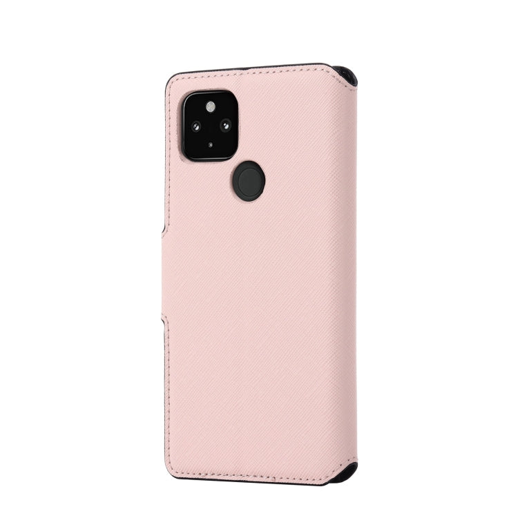 For Google Pixel 5 XL MUXMA MX115 Cross Texture Oil Edge Flip Leather Phone Case