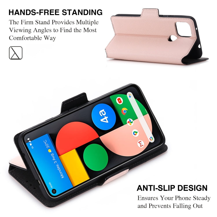 For Google Pixel 5 XL MUXMA MX115 Cross Texture Oil Edge Flip Leather Phone Case