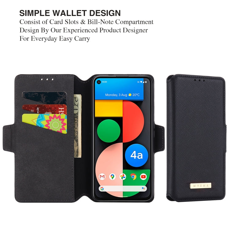 For Google Pixel 5 XL MUXMA MX115 Cross Texture Oil Edge Flip Leather Phone Case