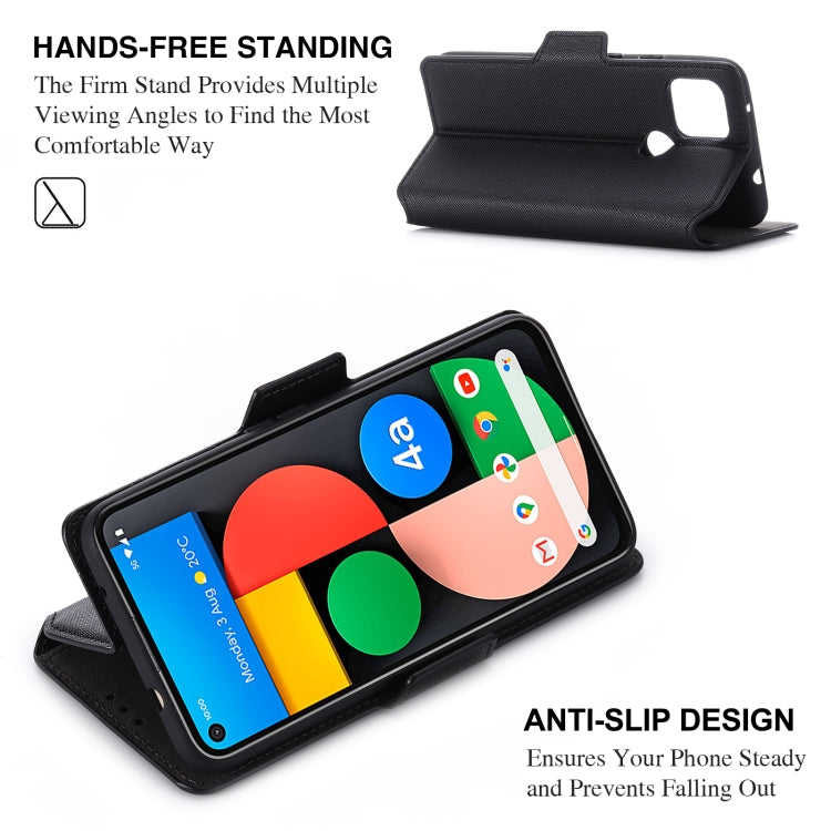 For Google Pixel 5 XL MUXMA MX115 Cross Texture Oil Edge Flip Leather Phone Case