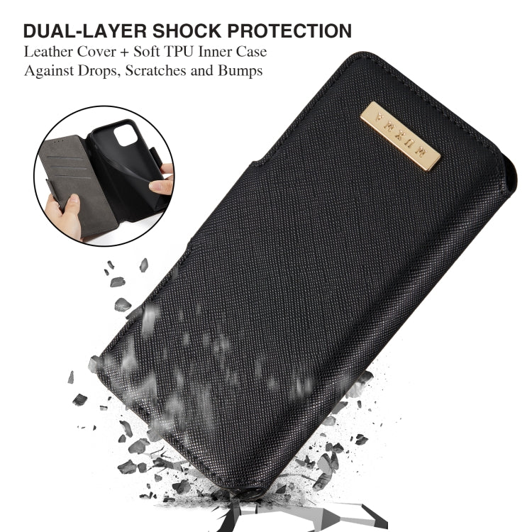 For Google Pixel 5 XL MUXMA MX115 Cross Texture Oil Edge Flip Leather Phone Case