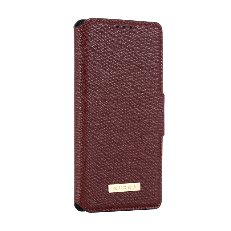 For Google Pixel 5 XL MUXMA MX115 Cross Texture Oil Edge Flip Leather Phone Case