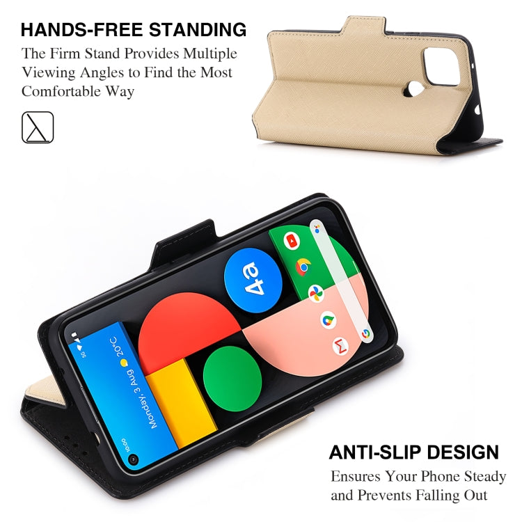 For Google Pixel 5 XL MUXMA MX115 Cross Texture Oil Edge Flip Leather Phone Case