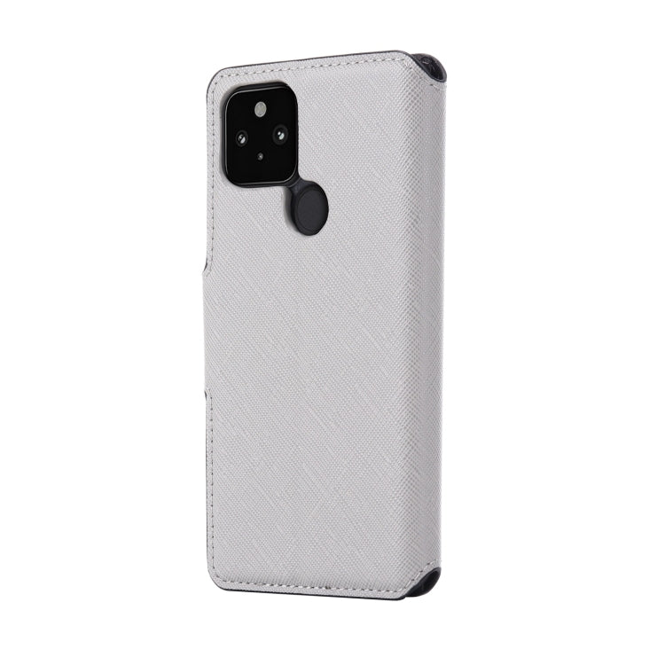 For Google Pixel 5 MUXMA MX115 Cross Texture Oil Edge Flip Leather Phone Case