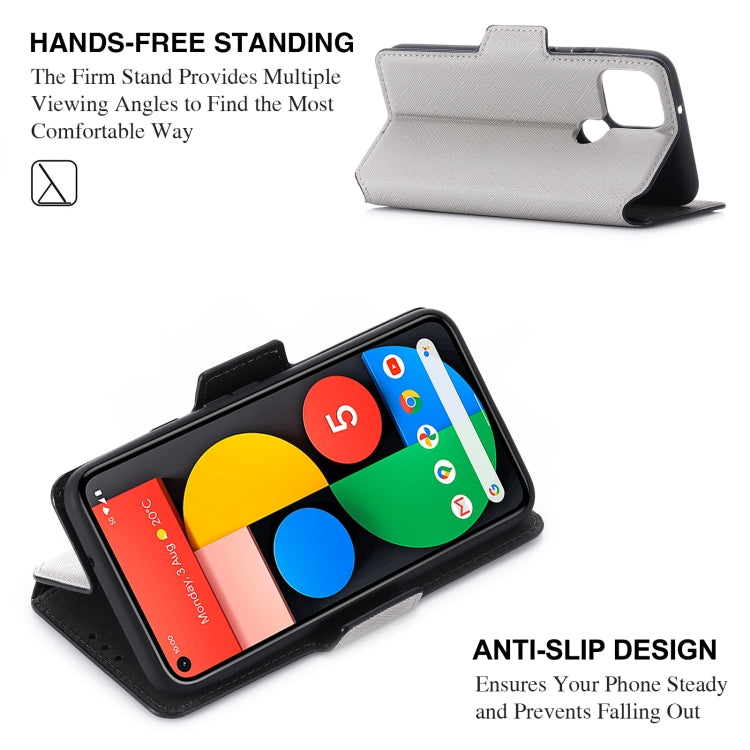 For Google Pixel 5 MUXMA MX115 Cross Texture Oil Edge Flip Leather Phone Case