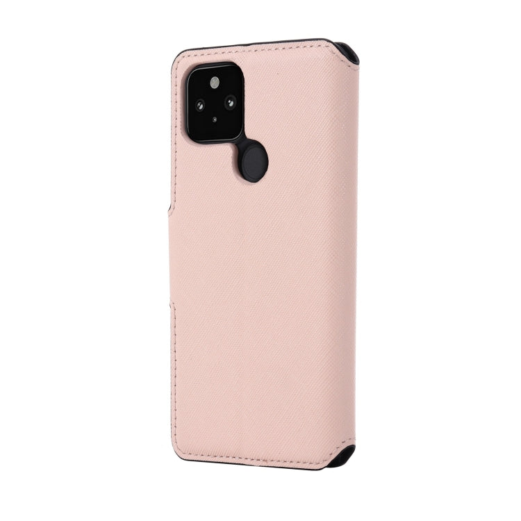 For Google Pixel 5 MUXMA MX115 Cross Texture Oil Edge Flip Leather Phone Case