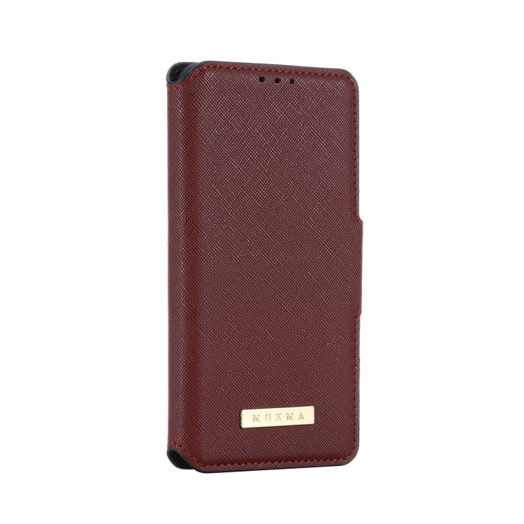 For Google Pixel 5 MUXMA MX115 Cross Texture Oil Edge Flip Leather Phone Case