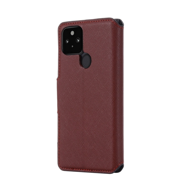 For Google Pixel 5 MUXMA MX115 Cross Texture Oil Edge Flip Leather Phone Case