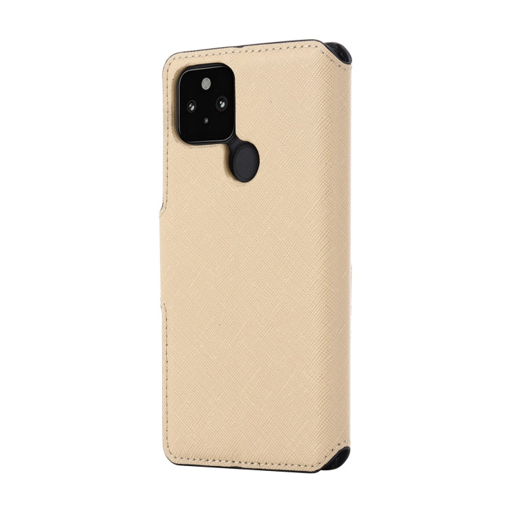 For Google Pixel 5 MUXMA MX115 Cross Texture Oil Edge Flip Leather Phone Case