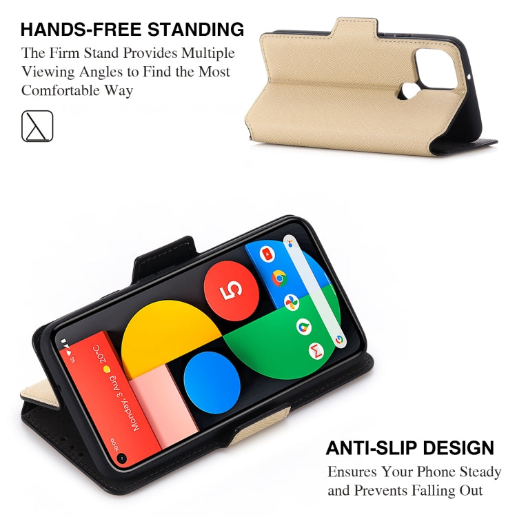 For Google Pixel 5 MUXMA MX115 Cross Texture Oil Edge Flip Leather Phone Case