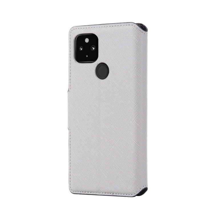 For Google Pixel 4a 5G MUXMA MX115 Cross Texture Oil Edge Flip Leather Phone Case