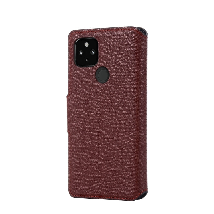 For Google Pixel 4a 5G MUXMA MX115 Cross Texture Oil Edge Flip Leather Phone Case