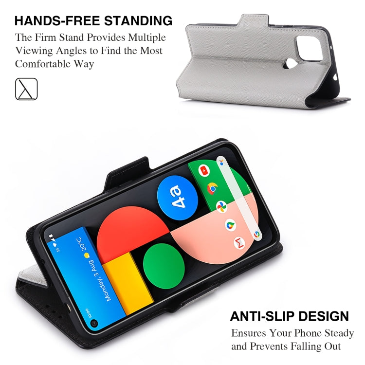 For Google Pixel 4a 5G MUXMA MX115 Cross Texture Oil Edge Flip Leather Phone Case