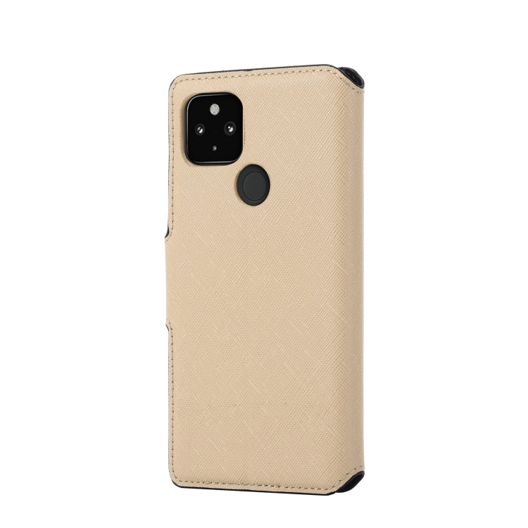 For Google Pixel 4a 5G MUXMA MX115 Cross Texture Oil Edge Flip Leather Phone Case