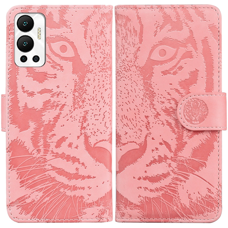 For Infinix Hot 12 Tiger Embossing Pattern Horizontal Flip Leather Phone Case