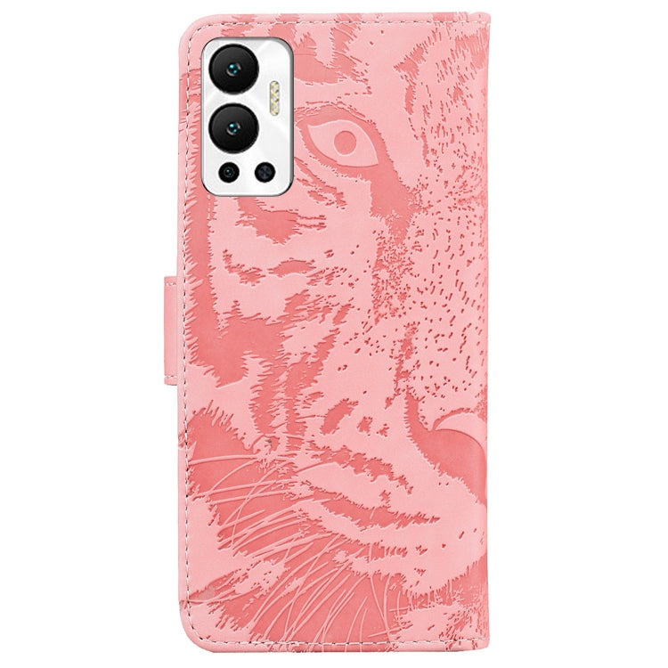 For Infinix Hot 12 Tiger Embossing Pattern Horizontal Flip Leather Phone Case